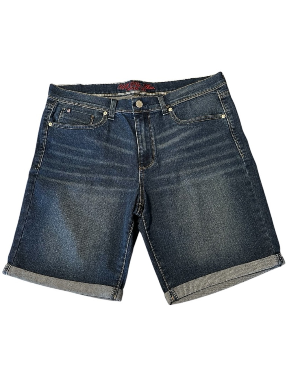 U.S. Polo Assn. Dark Blue Denim Jean Shorts with Red Logo Size 14